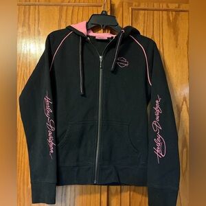 Women’s Harley Davidson pink & black jacket size medium